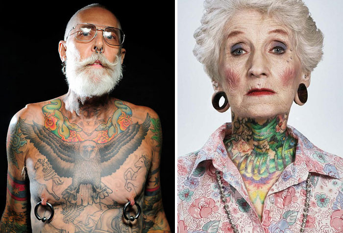 Вечно молодые: татуированные дедушки и бабушки (38 фото)