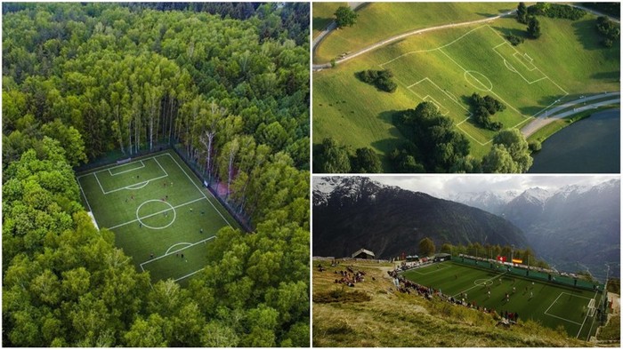 Самые необычные и странные футбольные поля (21 фото)