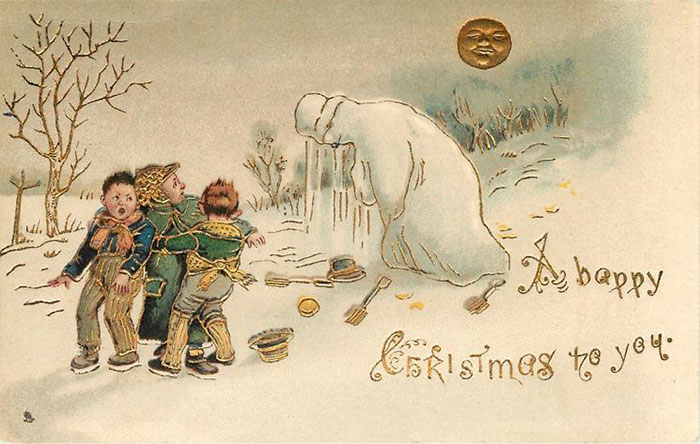 Странные и жуткие рождественские открытки из Викторианской эпохи (20 картинок)