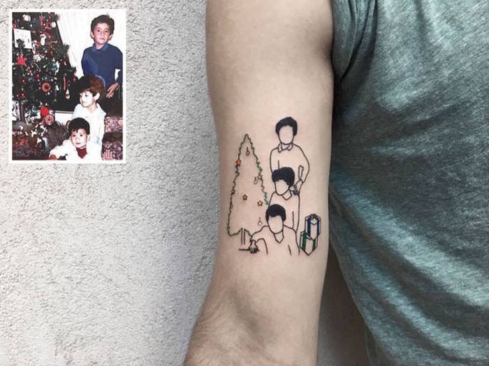 Турецкий тату-мастер превращает памятные фотографии в татуировки (21 фото)